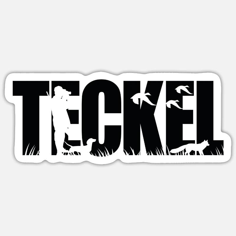 TECKEL Jagdhund Wilsigns Jagdhunde Dackel Jäger Sticker Größe S (10 x 10 cm)
