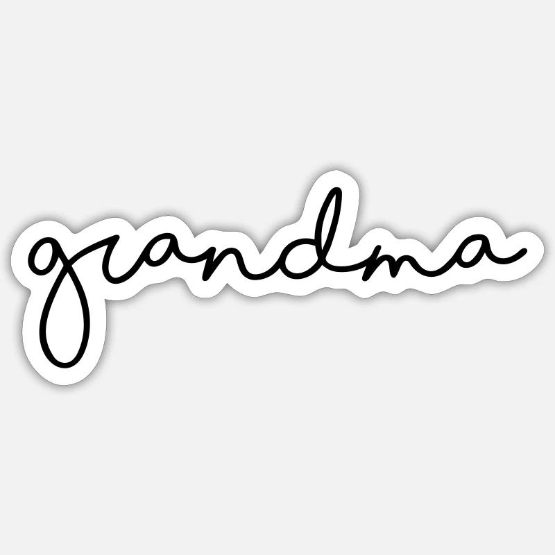 Grandma / Oma / Großmutter - Sticker Größe S (10 x 10 cm) - Mattweiß