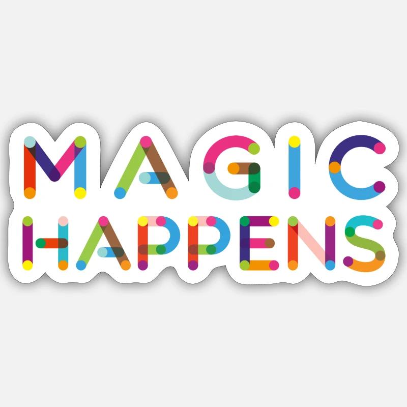 Magic happens - Sticker Größe S (10 x 10 cm) - Mattweiß