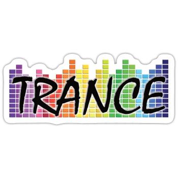 Trance - Musique électronique - Sticker taille S (10 x 10 cm) - blanc mat - Devant