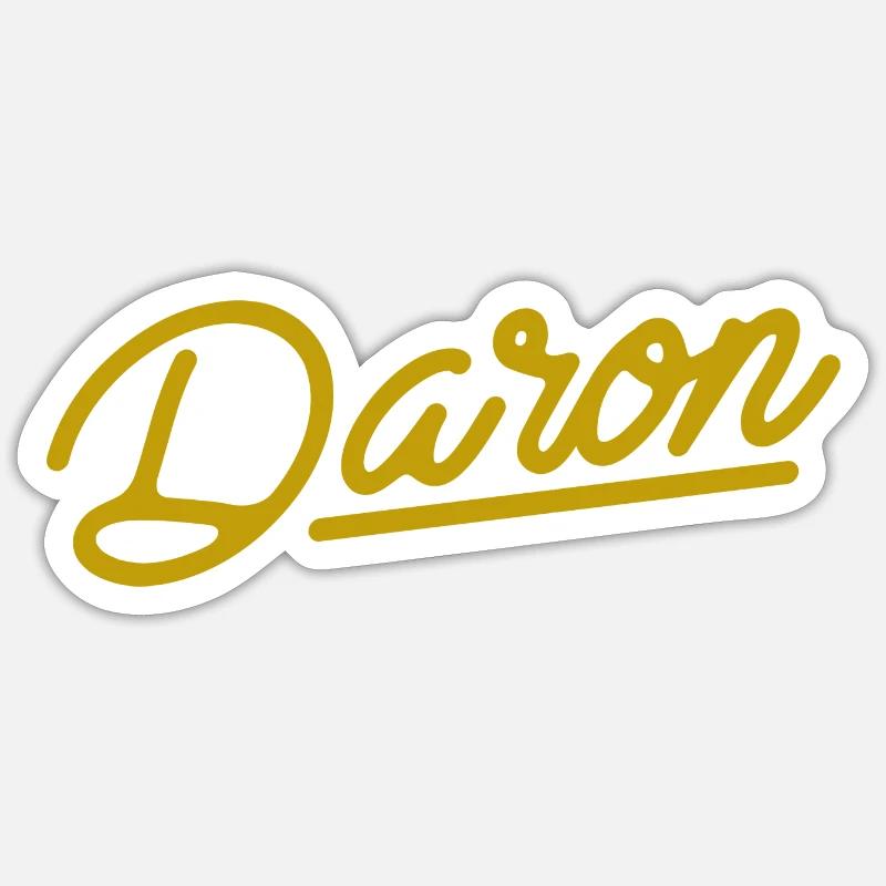 Daron (gold) - Kalligraphie - Sticker Größe S (10 x 10 cm) - Mattweiß