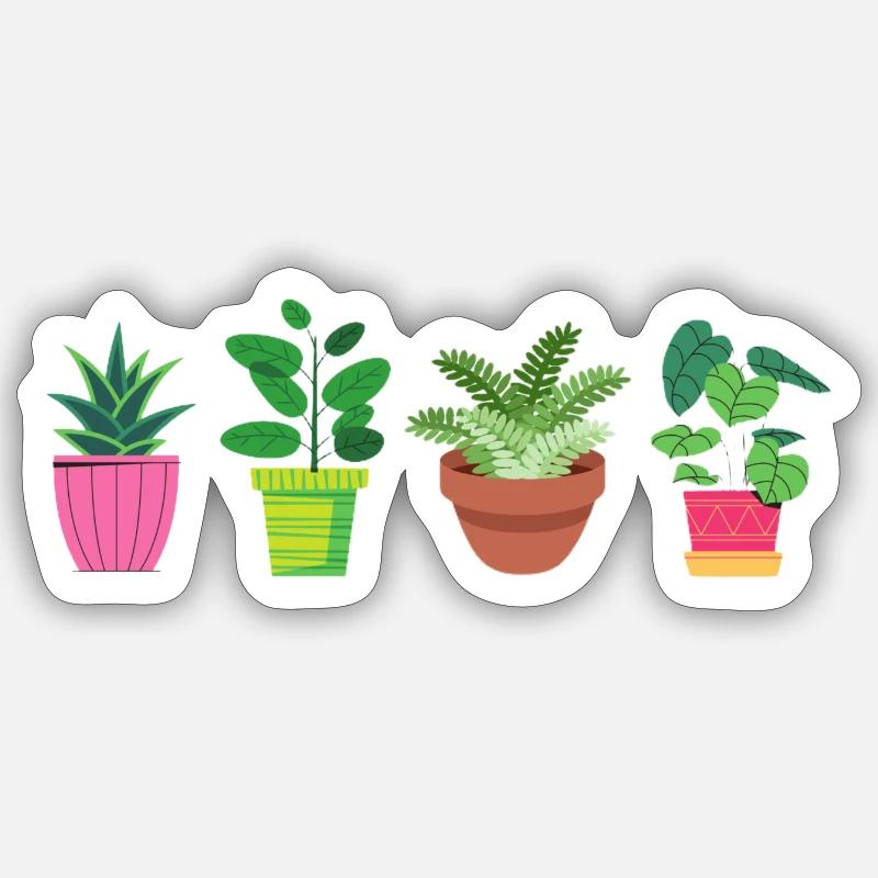 Fleurs - Sticker taille S (10 x 10 cm) - blanc mat