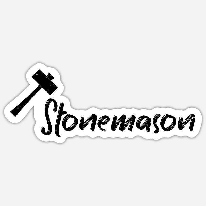 Steinmetz Steinbildhauer Spruch - Sticker size S (10 x 10 cm) - white matte