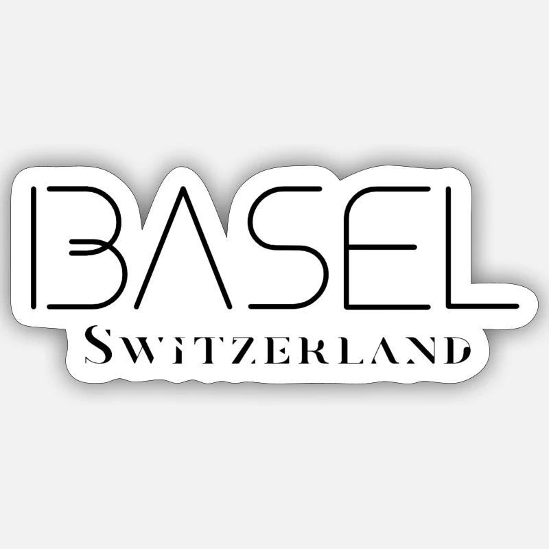 Design noble - Bâle - Sticker taille S (10 x 10 cm) - blanc mat