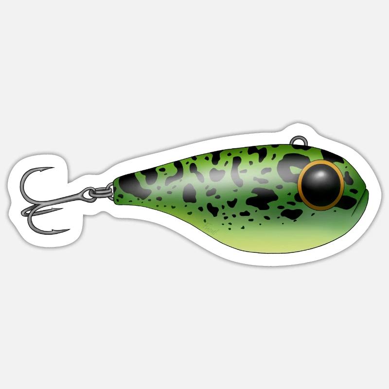 Leurre de pêche - Sticker taille S (10 x 10 cm) - blanc mat