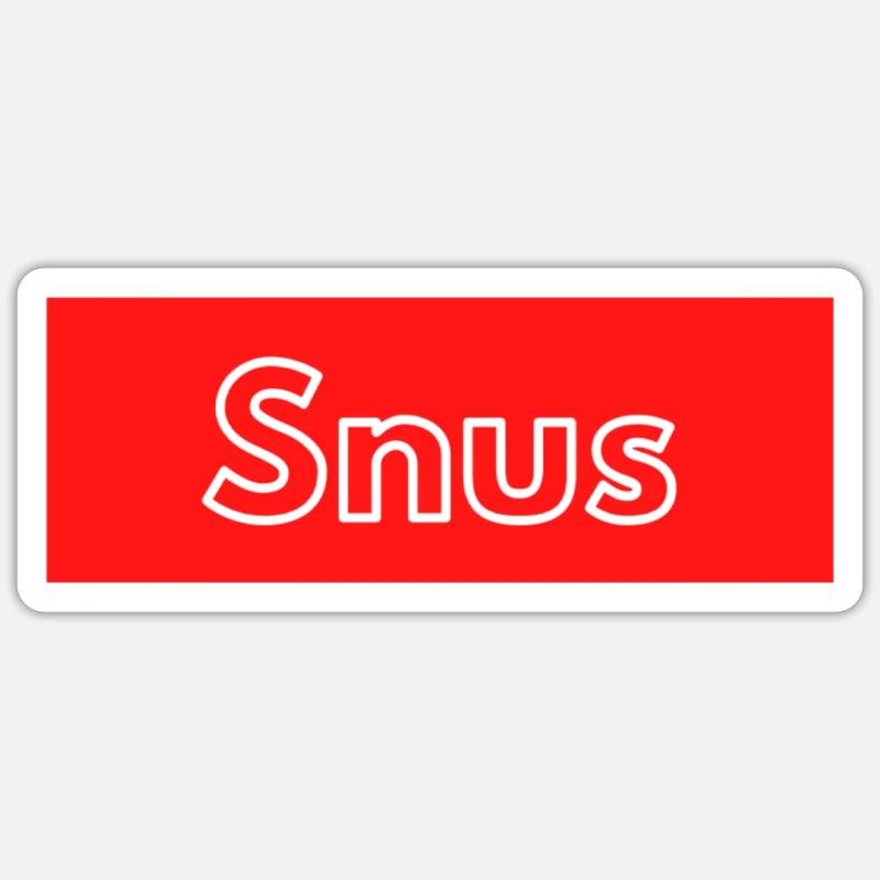 Snus Suède Tabac Nicotine - Sticker taille S (10 x 10 cm) - blanc mat