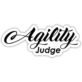 agility judge - Sticker Größe S (10 x 10 cm) - Mattweiß - Vorne