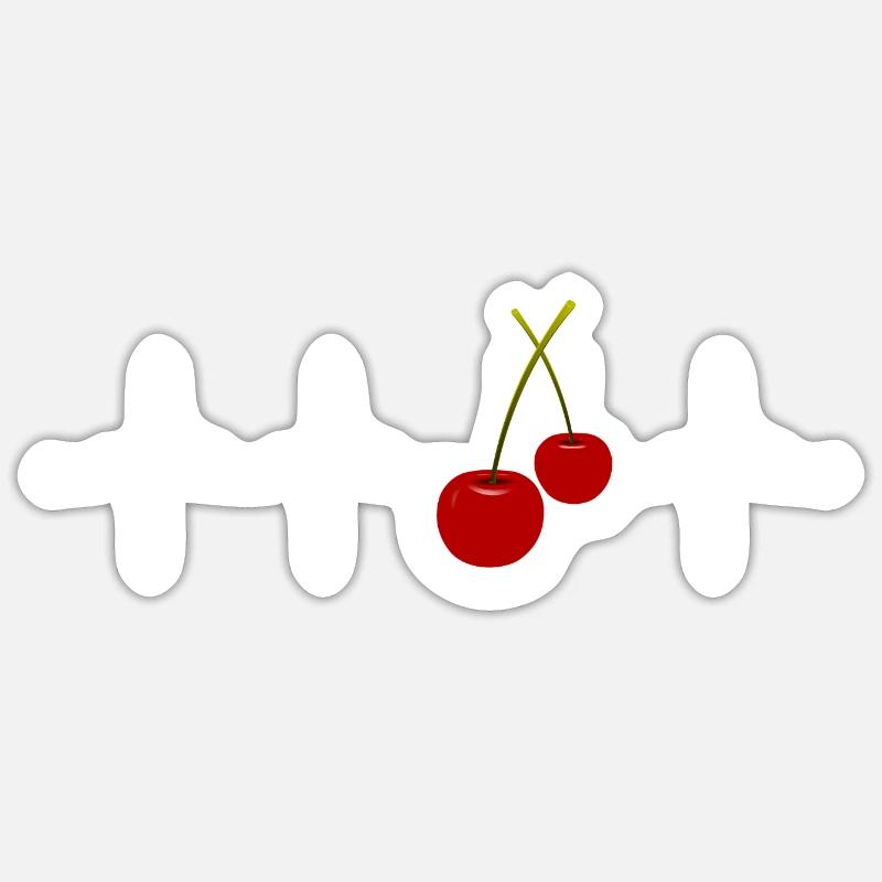 Kirsche - Sticker Größe S (10 x 10 cm) - Mattweiß