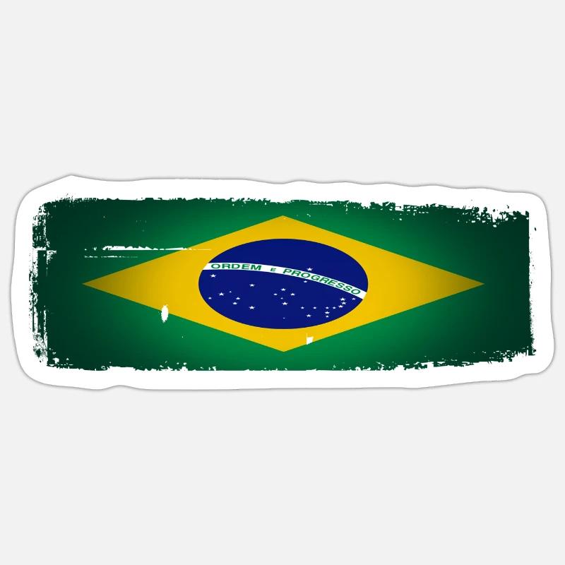 Brésil - Sticker taille S (10 x 10 cm) - blanc mat