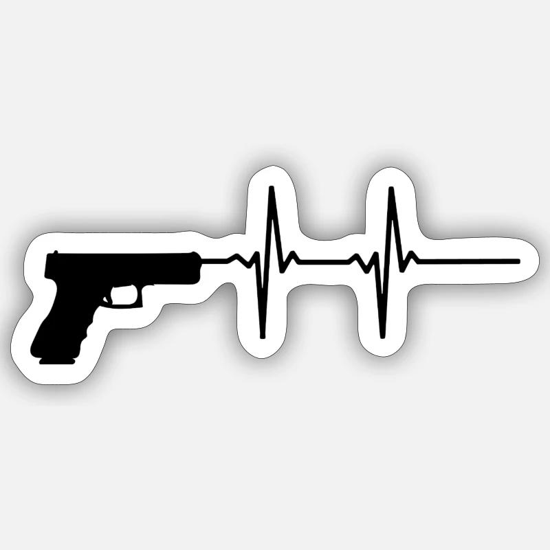 Herzfrequenz Pistole - Sticker Größe S (10 x 10 cm) - Mattweiß
