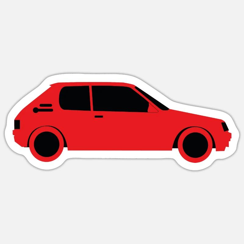 205 red profile - Sticker size S (10 x 10 cm) - white matte