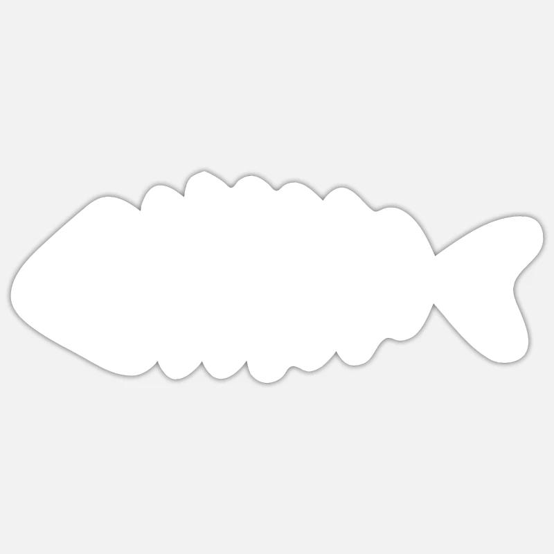 Poisson - Sticker taille S (10 x 10 cm) - blanc mat