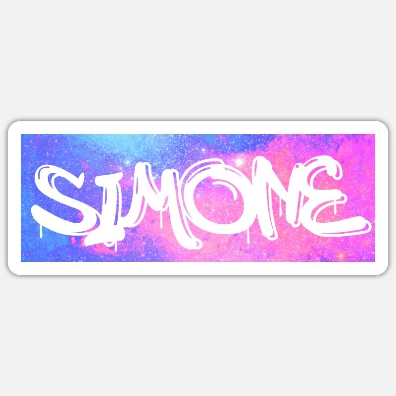 Simone - Sticker size S (10 x 10 cm) - white matte