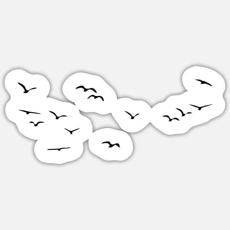 Oiseaux Oiseaux Oiseaux Sticker taille S (10 x 10 cm)