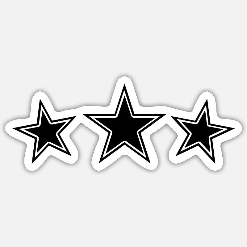Symbole 3 étoiles - Sticker taille S (10 x 10 cm) - blanc mat
