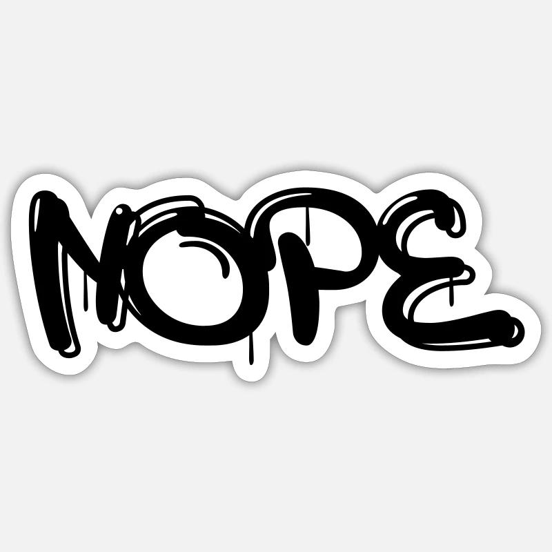 Nope mit Graffiti oder Sprayer Schrift Sticker Größe S (10 x 10 cm)
