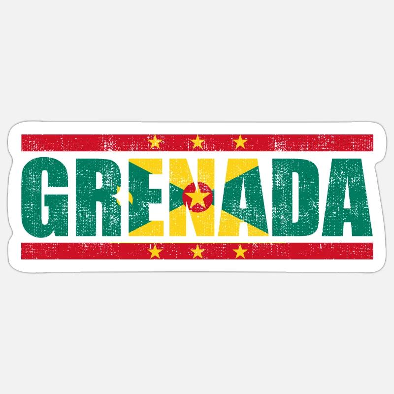 Grenada - Sticker Größe S (10 x 10 cm) - Mattweiß