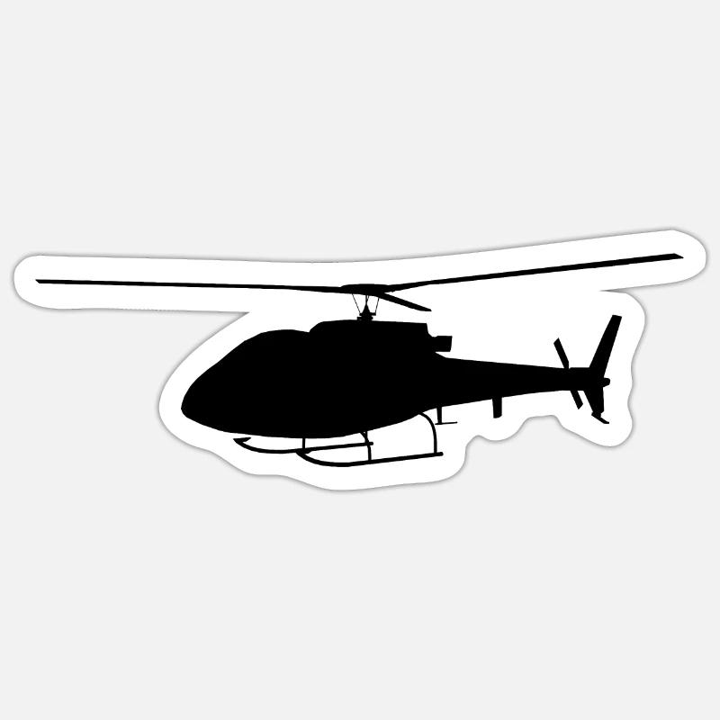 Helikopter, Hubschrauber - Sticker Größe S (10 x 10 cm) - Mattweiß