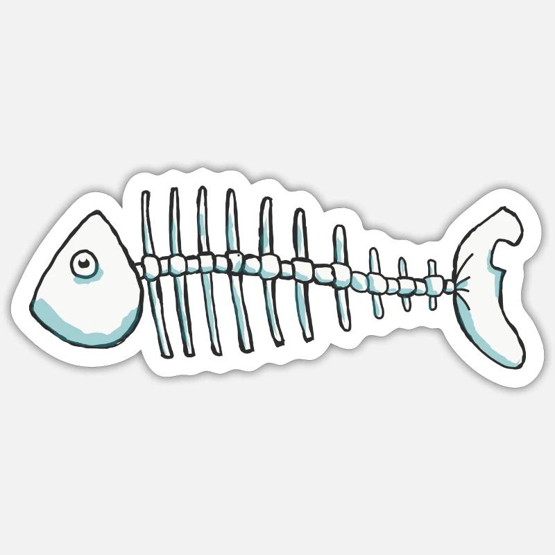 Fischgräte - Sticker Größe S (10 x 10 cm) - Mattweiß