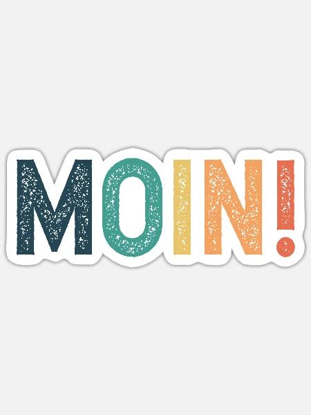 Moin Hamburg Vintage Retro Style - Sticker Größe S (10 x 10 cm) - Mattweiß