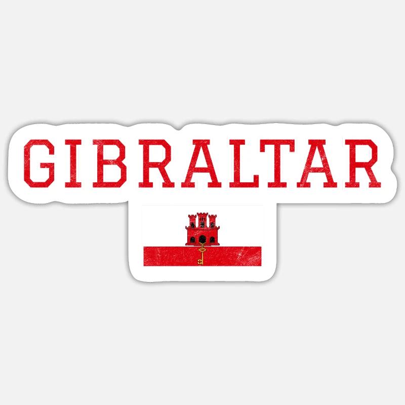 Gibilterra - Sticker formato S (10 x 10 cm) - bianco opaco