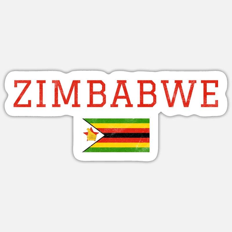 Zimbabwe - Sticker taille S (10 x 10 cm) - blanc mat
