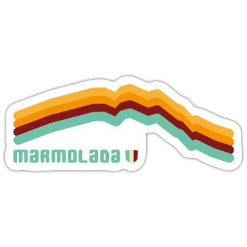 Marmolada Dolomiten Dolomiti 3343 Südtirol Wandern - Sticker Größe S (10 x 10 cm) - Mattweiß - Vorne
