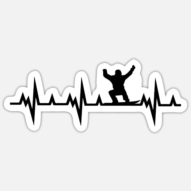Snowboard Snowboarder - Sticker taille S (10 x 10 cm) - blanc mat