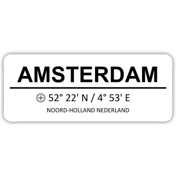 Amsterdam Coordinates - Amsterdam coordinates - Sticker size S (10 x 10 cm) - white matte - Front