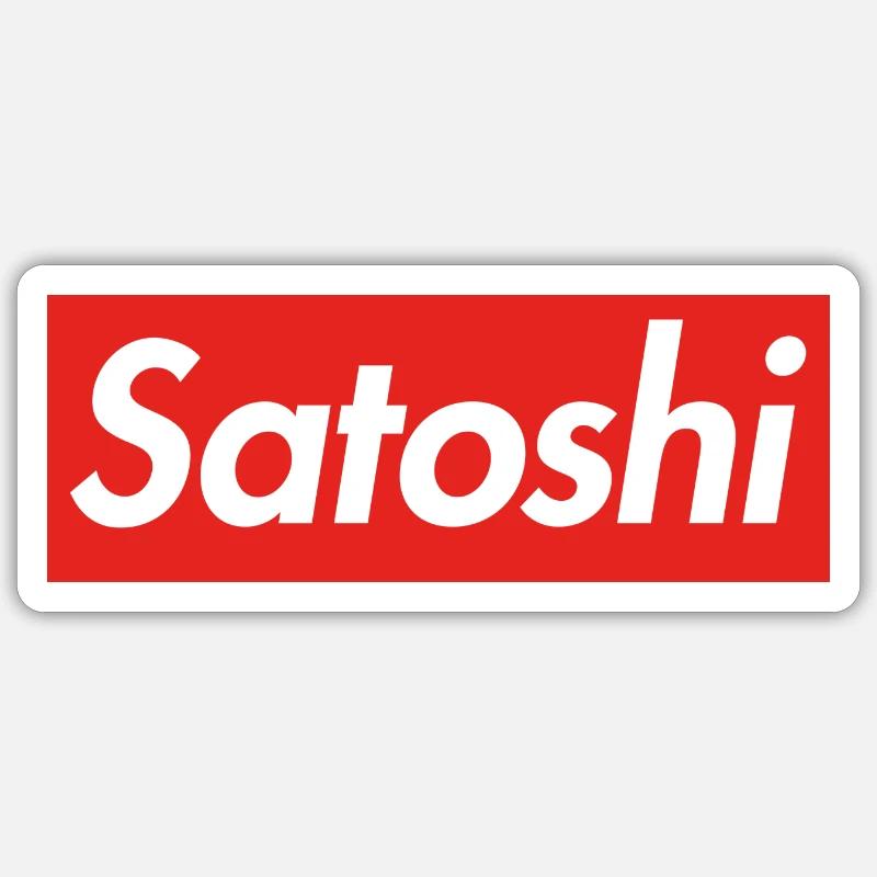 Satoshi - Sticker taille S (10 x 10 cm) - blanc mat