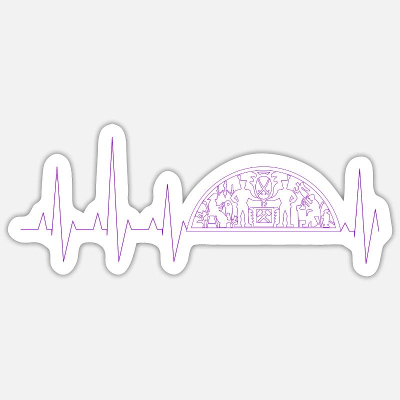 Schwibbogen Puls - Sticker Größe S (10 x 10 cm) - Mattweiß