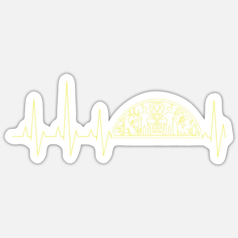 Schwibbogen Puls - Sticker Größe S (10 x 10 cm) - Mattweiß