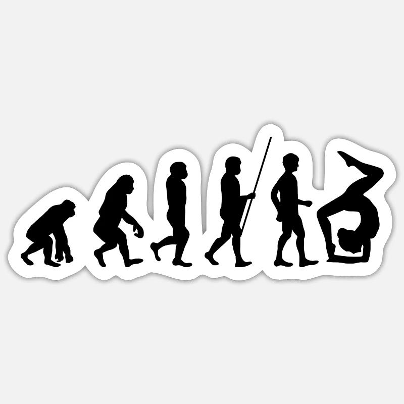 Turnerin Turner Evolution der Turnerin - Sticker Größe S (10 x 10 cm) - Mattweiß