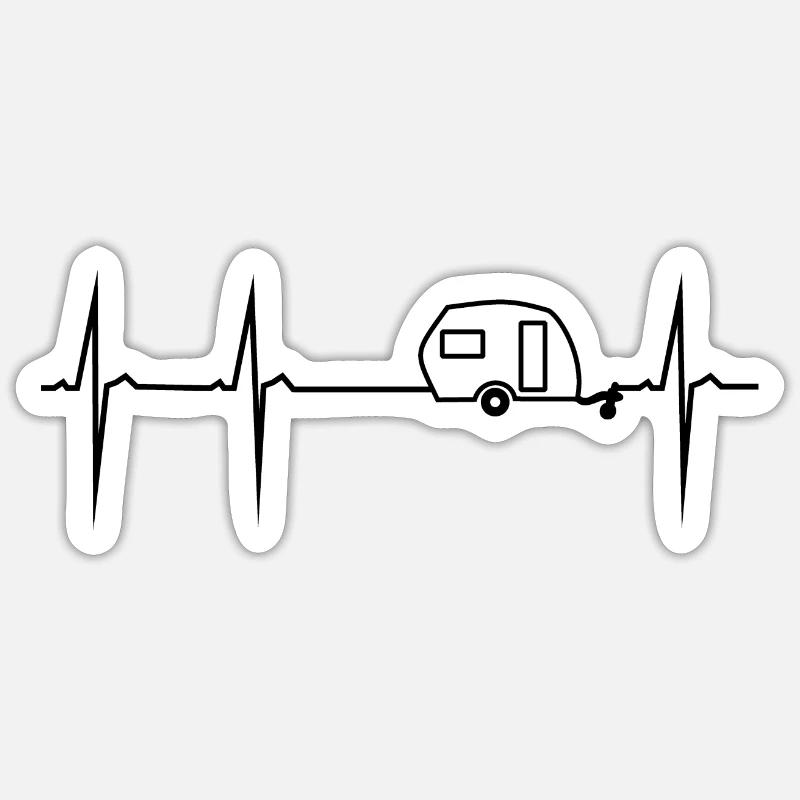 herzschlag caravan - Sticker size S (10 x 10 cm) - white matte