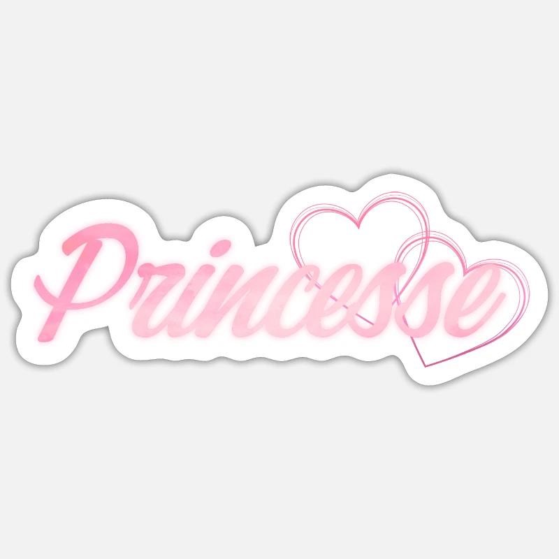Princesse - Sticker taille S (10 x 10 cm) - blanc mat