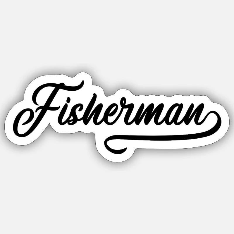 Fisherman - Sticker size S (10 x 10 cm) - white matte