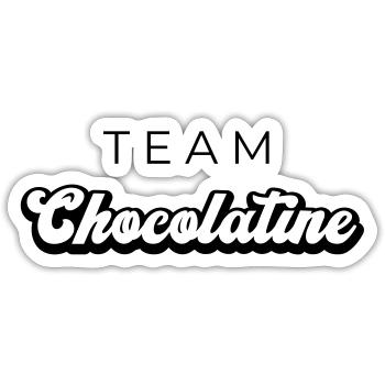 TEAM CHOCOLATINE v2 - Sticker taille S (10 x 10 cm) - blanc mat - Devant