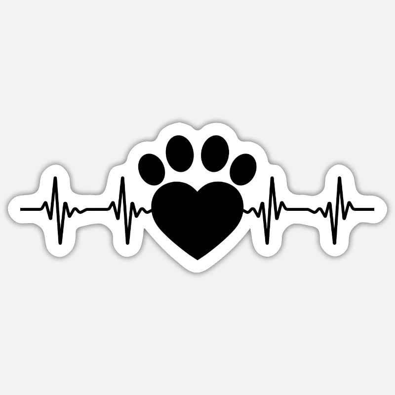 Hundepfote - Sticker Größe S (10 x 10 cm) - Mattweiß