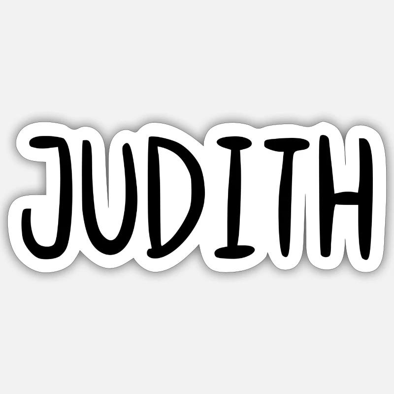 Judith Benutzerdefinierter Name Schriftart Text Geburtstag - Sticker Größe S (10 x 10 cm) - Mattweiß