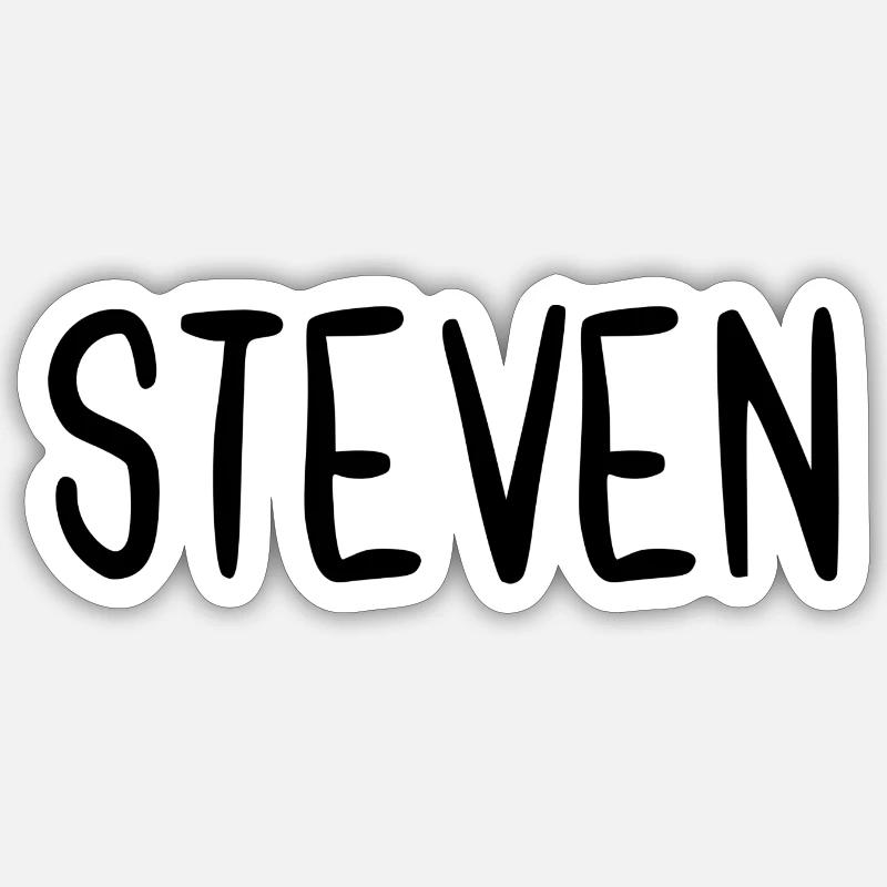 Steven Custom Name Font Text Birthday Sticker size S (10 x 10 cm)