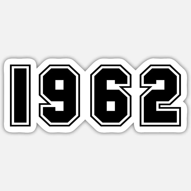 1962 - Sticker taille S (10 x 10 cm) - blanc mat