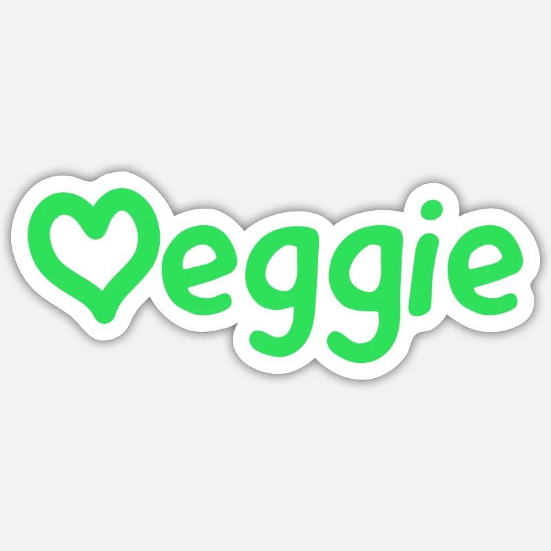 Veggie - Sticker Größe S (10 x 10 cm) - Mattweiß