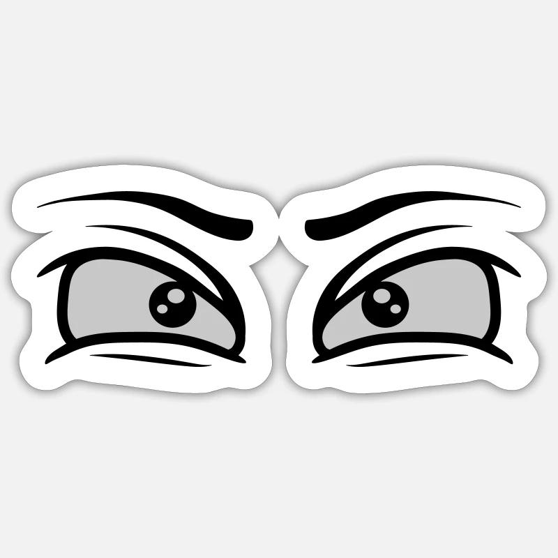 Volonté Yeux déterminés - Sticker taille S (10 x 10 cm) - blanc mat