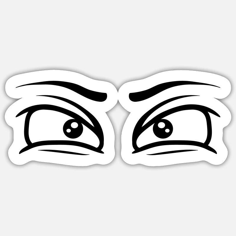 Yeux concentrés regard Sticker taille S (10 x 10 cm)