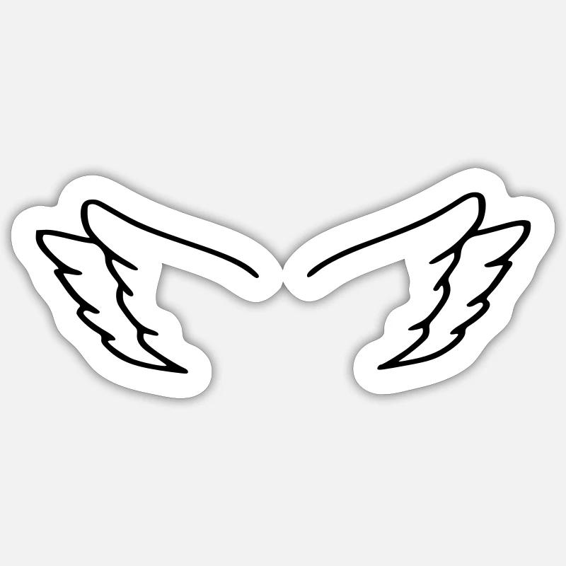 Ailes d’ange - Sticker taille S (10 x 10 cm) - blanc mat