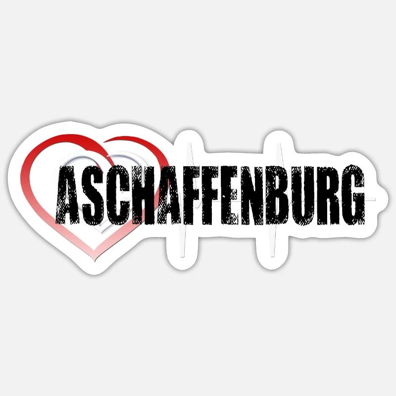 Aschaffenburg - Sticker Größe S (10 x 10 cm) - Mattweiß