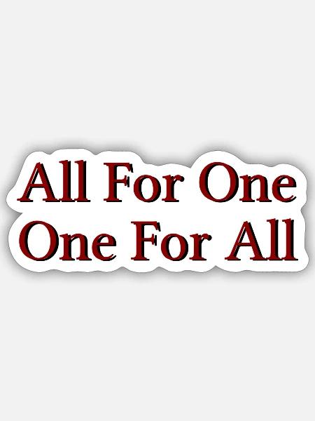 One for all - Sticker Größe S (10 x 10 cm) - Mattweiß
