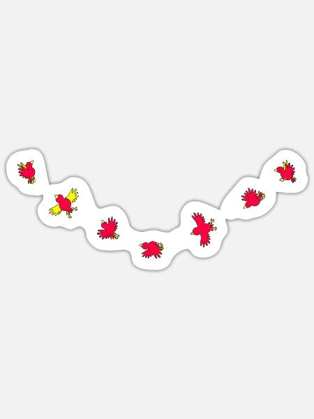 Birdies - Sticker taille S (10 x 10 cm) - blanc mat