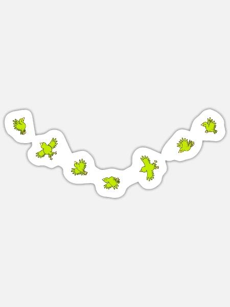 Birdies - Sticker taille S (10 x 10 cm) - blanc mat