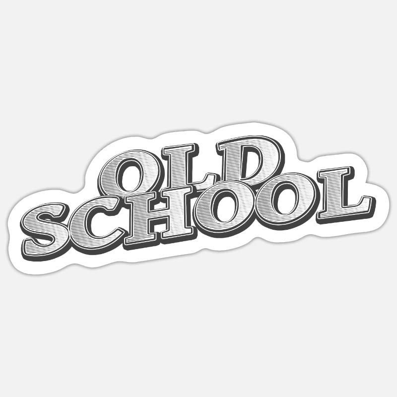 old school - Sticker Größe S (10 x 10 cm) - Mattweiß